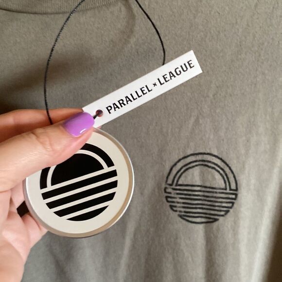 NWT- Parallel x League- SIMON TEE - ARMY / BLACK- Size Large - Picture 8 of 12